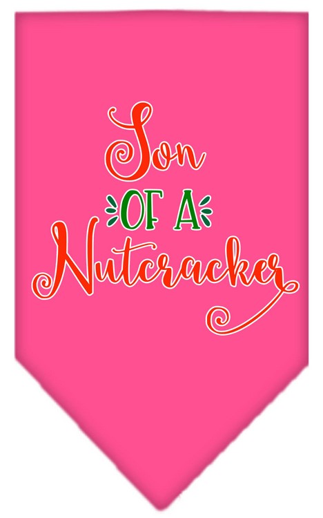 Son of a Nutcracker Screen Print Bandana Bright Pink Large